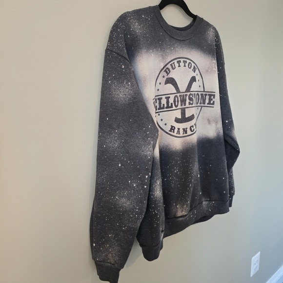 Yellowstone Dutton Ranch Bleached Sweatshirt Gray XL Flex Fleece - Picture 3 of 6